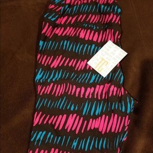 Lularoe Blue and Pink Leggings TC